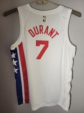 Nike White Brooklyn Hardwood Classic Nets #7 Jersey(Kevin Durant)